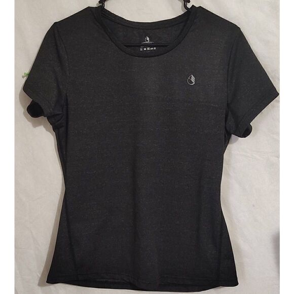 ICYZONE Women's Workout Fitness Athletic Tops Sz M Duplicate of 2 shiny black - Picture 2 of 5